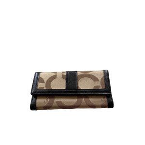 Coach Signature Print Long Wallet Beige One Size Y2K Neutral Retro Preppy Cute